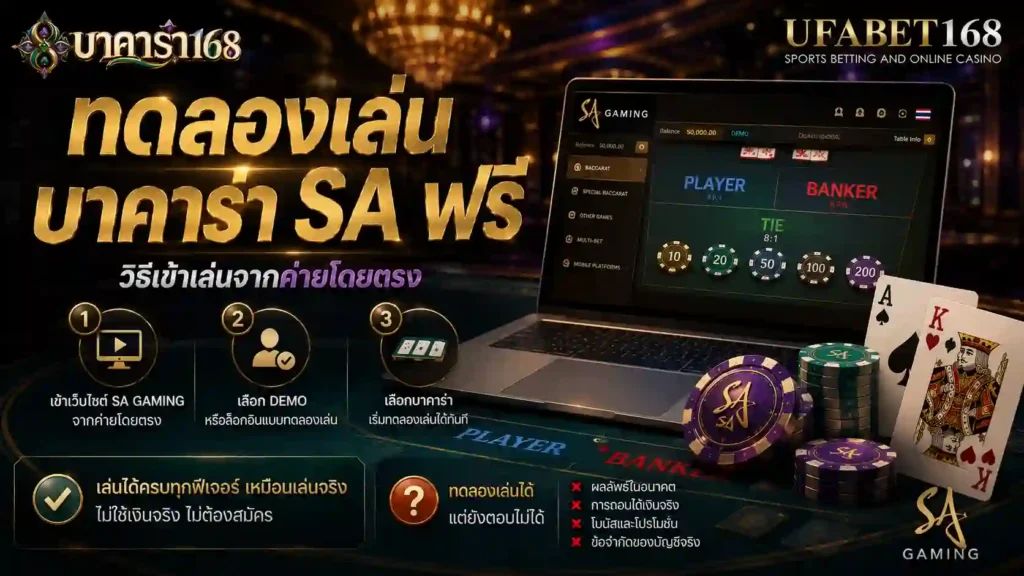 ทดลองเล่นบาคาร่า sa วิธีเข้าเล่นฟรีจากค่ายโดยตรง