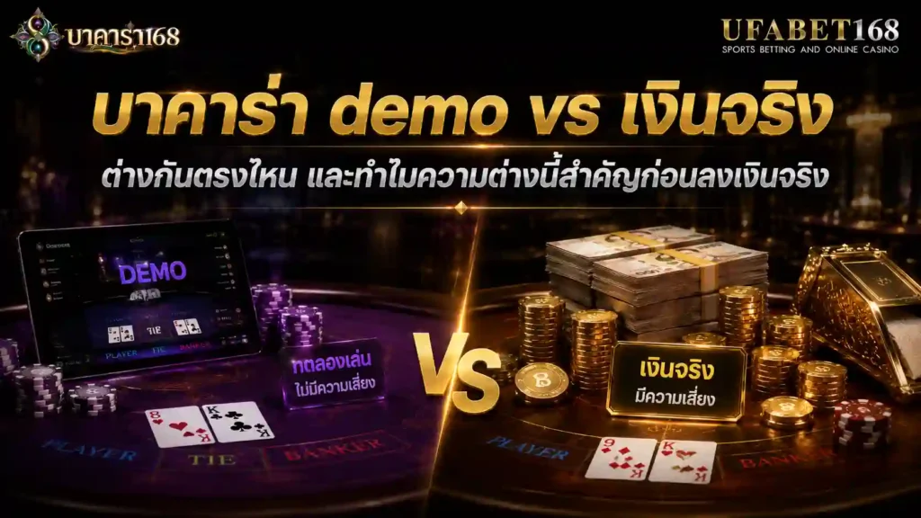 บาคาร่า demo vs เงินจริง ต่างกันตรงไหน